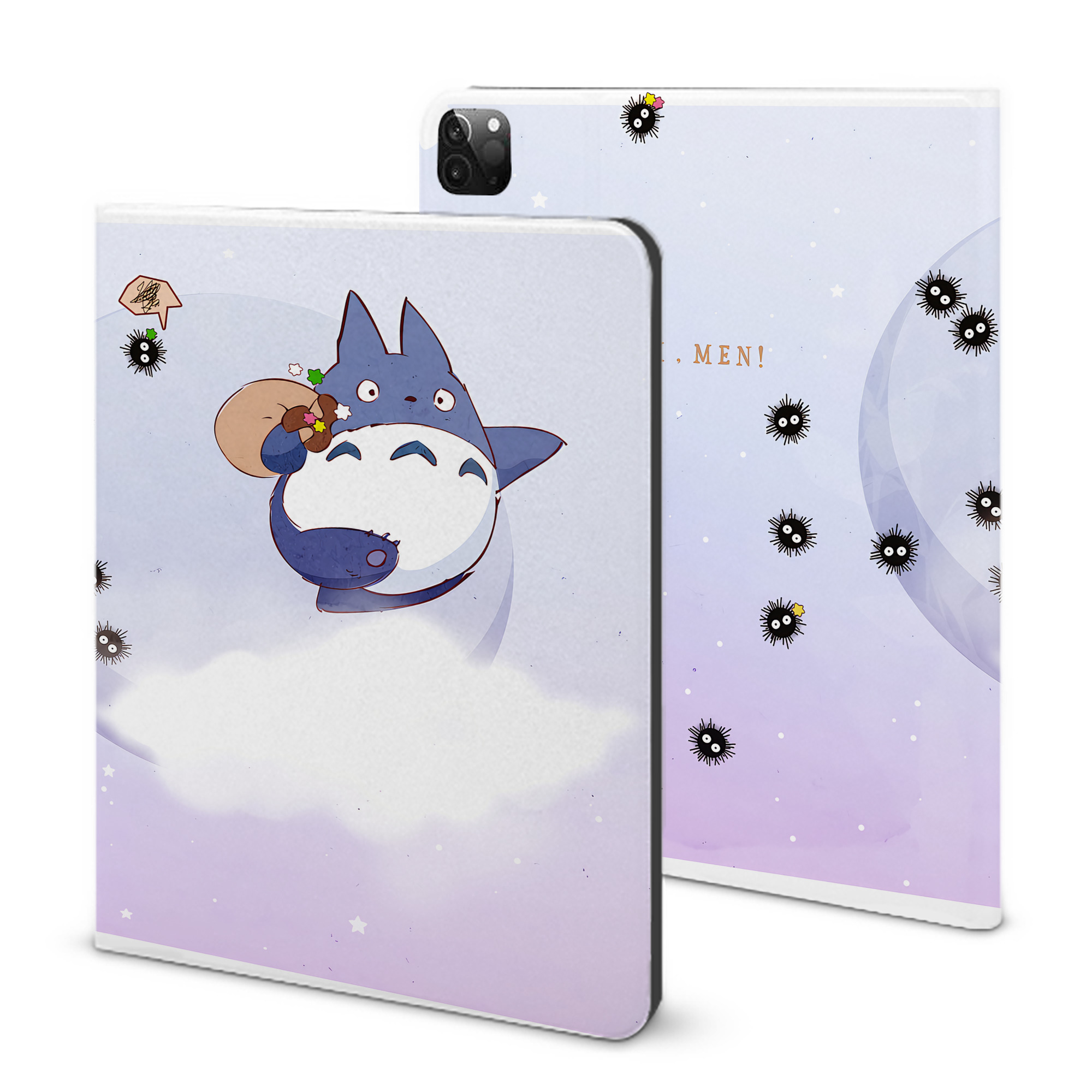 （画像用） となりのトトロ 草壁メイ 草壁サツキ My Neighbor Totoro Satsuki Kusakabe Mei Kusakabe IPadケース ペンホルダー付き ブックスタイルデザイン